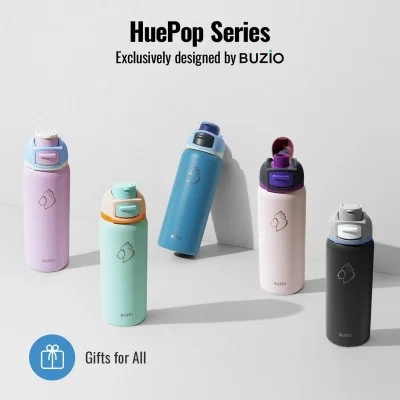 Buzio Pop Up Series Water Bottle 1L - Black
